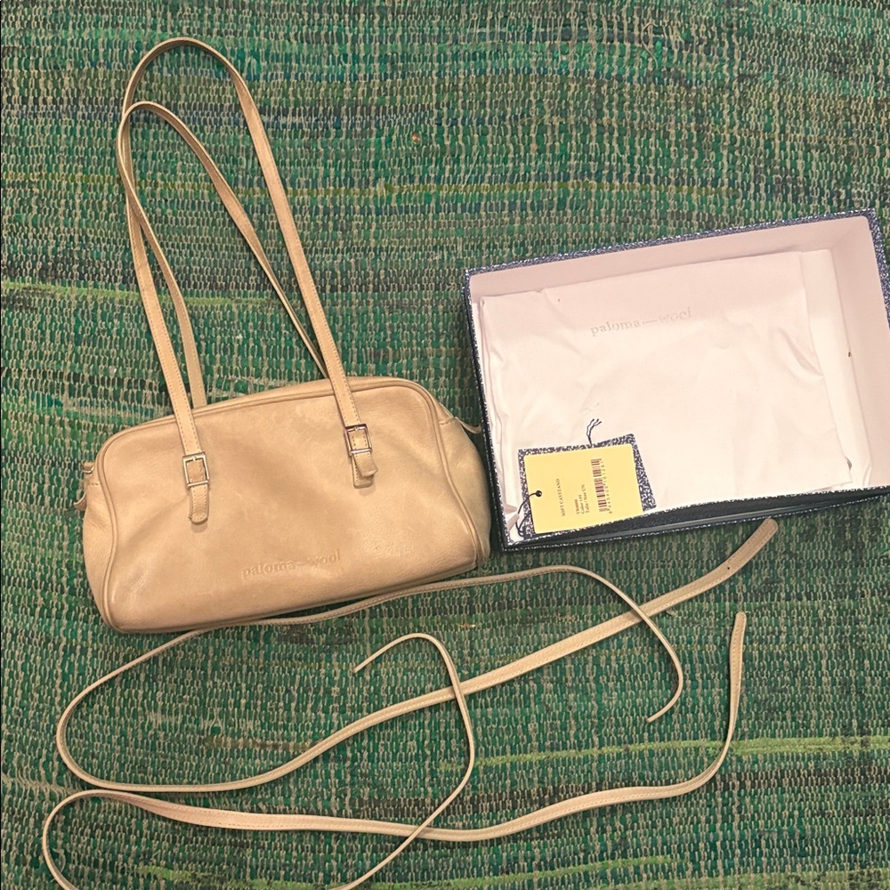 Paloma Wool Beige Leather Shoulder Bag - Picture 6 of 9